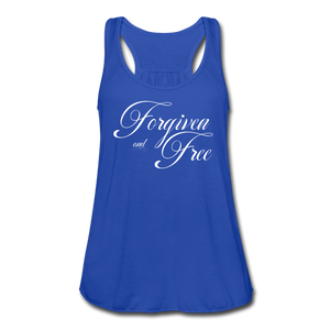 Forgiven & Free - Women's Flowy Tank Top - royal blue