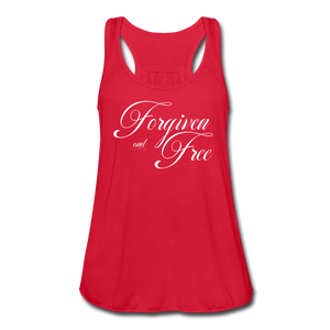 Forgiven & Free - Women's Flowy Tank Top - red