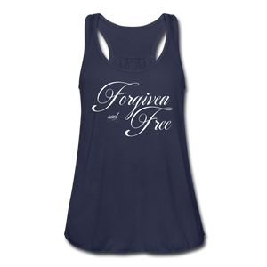 Forgiven & Free - Women's Flowy Tank Top - navy