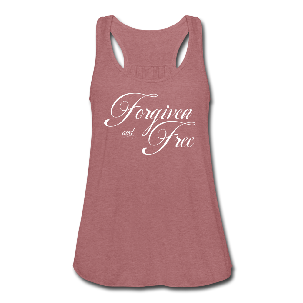Forgiven & Free - Women's Flowy Tank Top - mauve