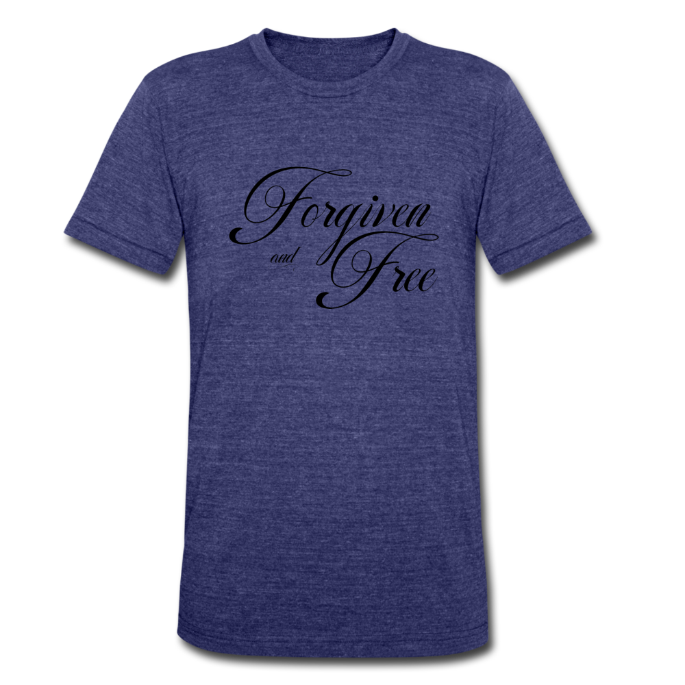 Forgiven & Free - Unisex Tri-Blend T-Shirt - heather indigo