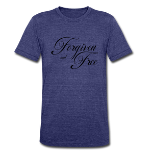 Forgiven & Free - Unisex Tri-Blend T-Shirt - heather indigo