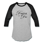 Forgiven & Free - Baseball T-Shirt - heather gray/black