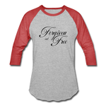 Forgiven & Free - Baseball T-Shirt - heather gray/red