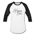 Forgiven & Free - Baseball T-Shirt - white/black