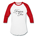 Forgiven & Free - Baseball T-Shirt - white/red