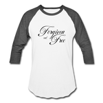 Forgiven & Free - Baseball T-Shirt - white/charcoal