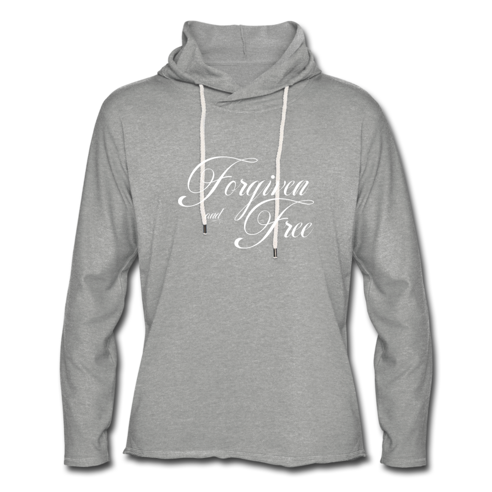 Forgiven & Free - Unisex Lightweight Terry Hoodie - heather gray
