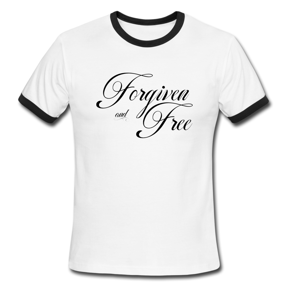 Forgiven & Free - Men's Ringer T-Shirt - white/black