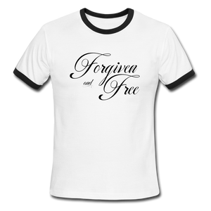 Forgiven & Free - Men's Ringer T-Shirt - white/black