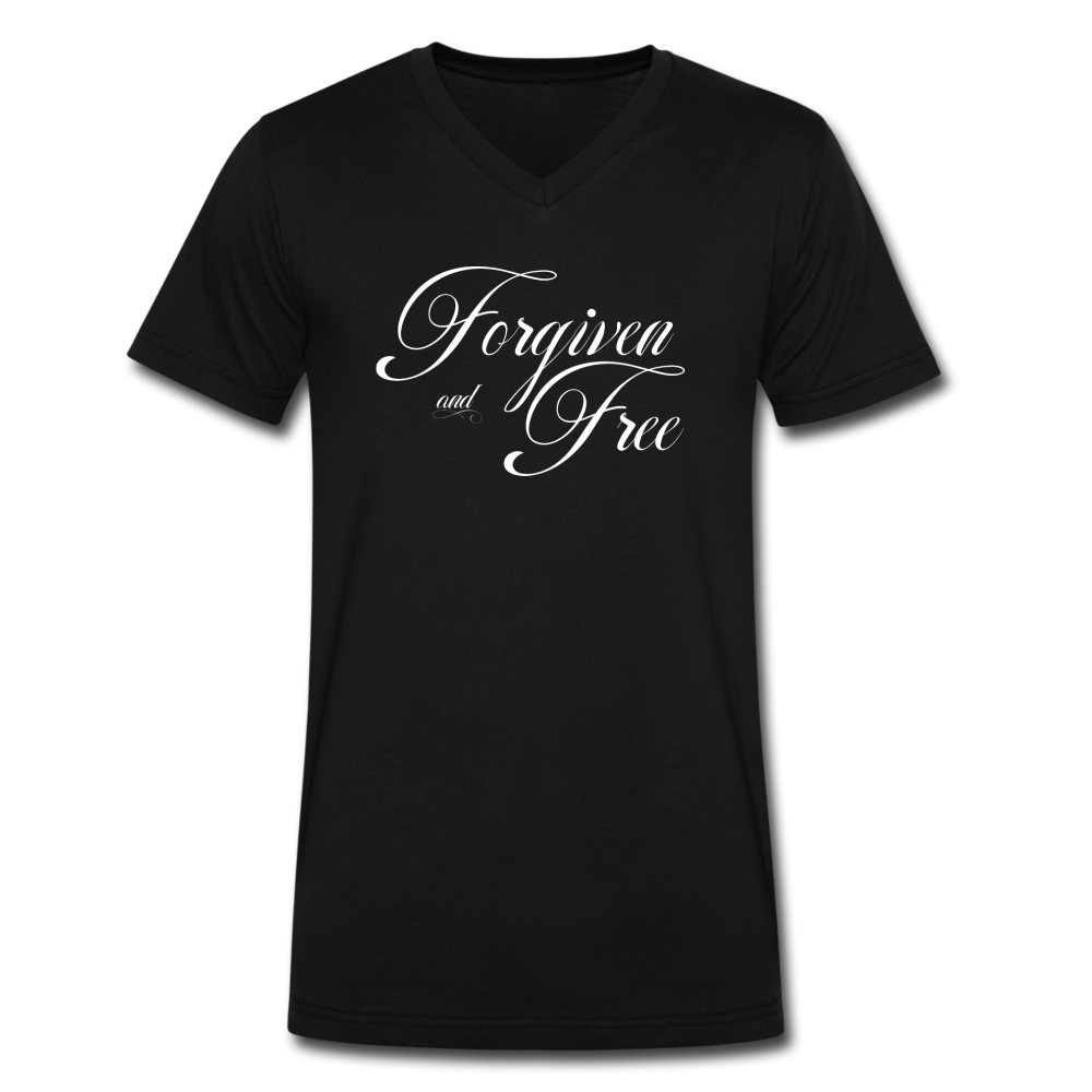 Forgiven & Free - Men's V-Neck T-Shirt - black