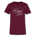 Forgiven & Free - Men's V-Neck T-Shirt - maroon