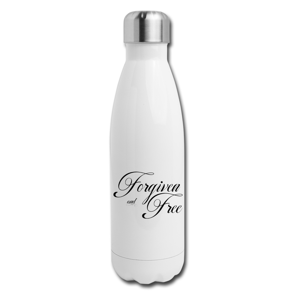 Forgiven & Free - Insulated Stainless Steel Water Bottle - white