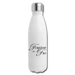 Forgiven & Free - Insulated Stainless Steel Water Bottle - white