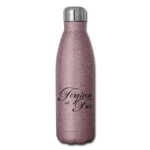 Forgiven & Free - Insulated Stainless Steel Water Bottle - pink glitter
