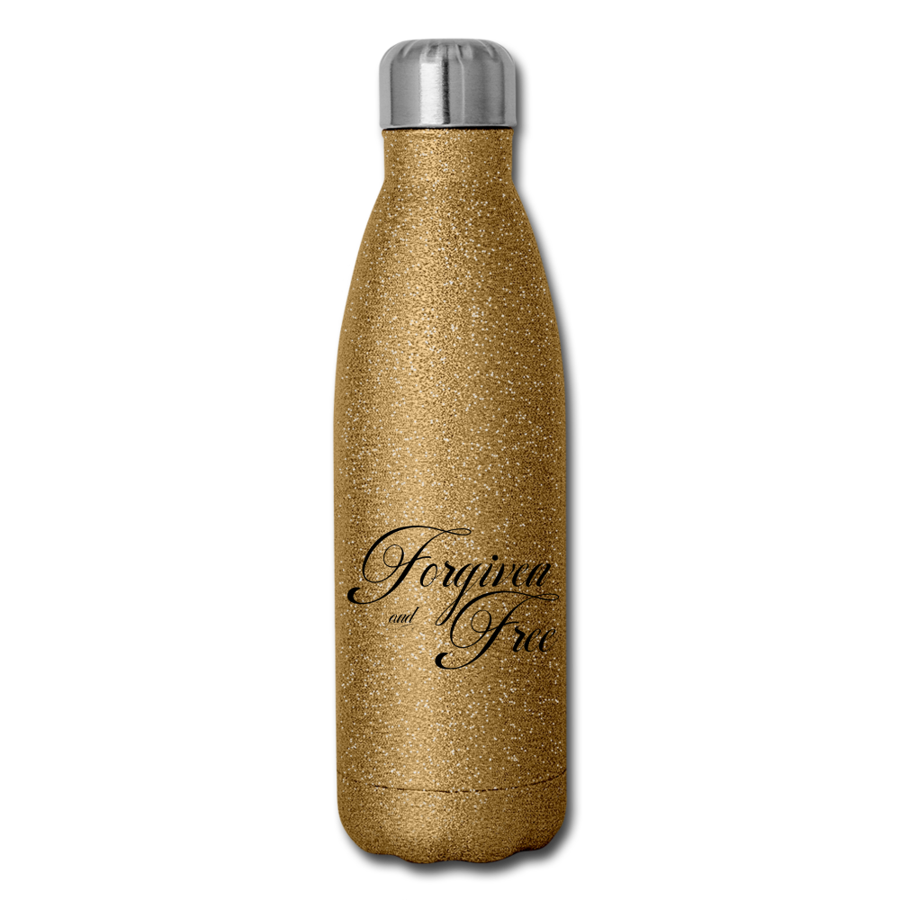 Forgiven & Free - Insulated Stainless Steel Water Bottle - gold glitter