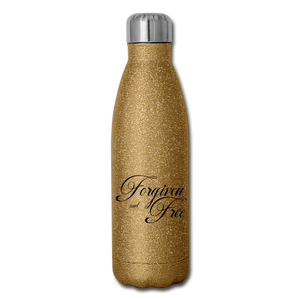 Forgiven & Free - Insulated Stainless Steel Water Bottle - gold glitter