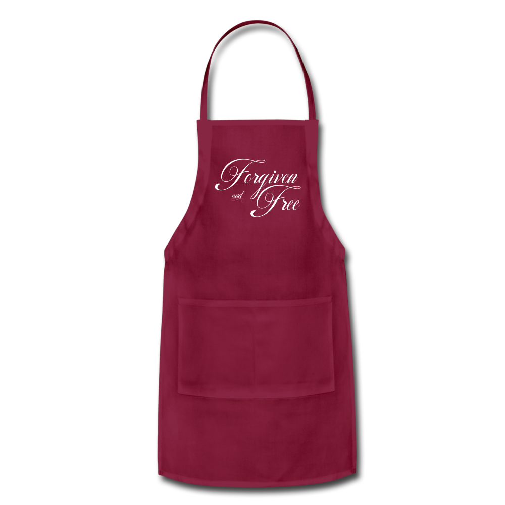 Forgiven & Free - Adjustable Apron - burgundy