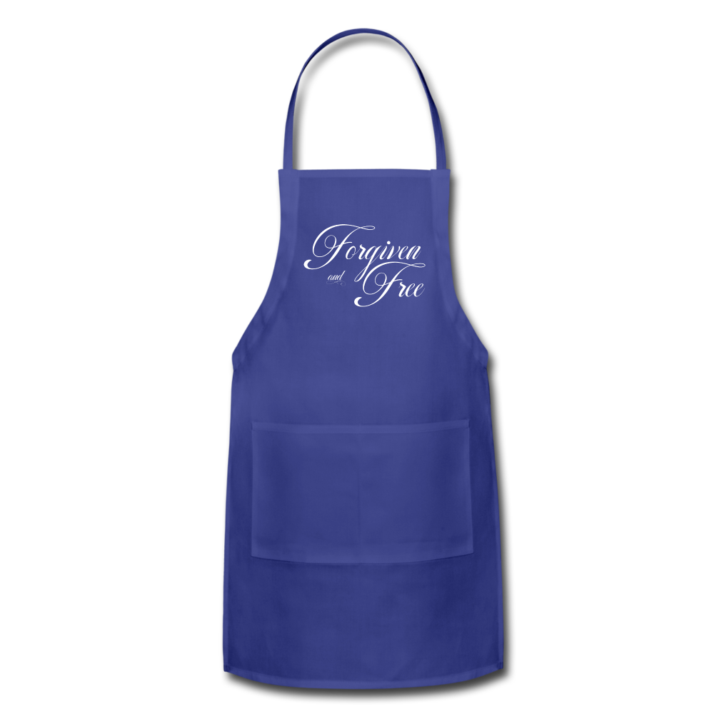 Forgiven & Free - Adjustable Apron - royal blue