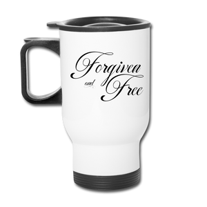 Forgiven & Free - Travel Mug - white