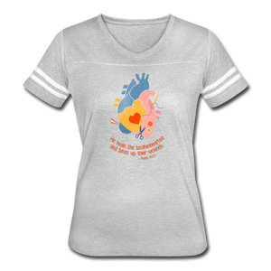 He Heals the Brokenhearted - Women’s Vintage Sport T-Shirt - heather gray/white