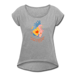 He Heals the Brokenhearted - Women's Roll Cuff T-Shirt - heather gray
