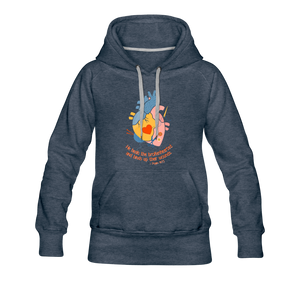 He Heals the Brokenhearted - Women’s Premium Hoodie - heather denim