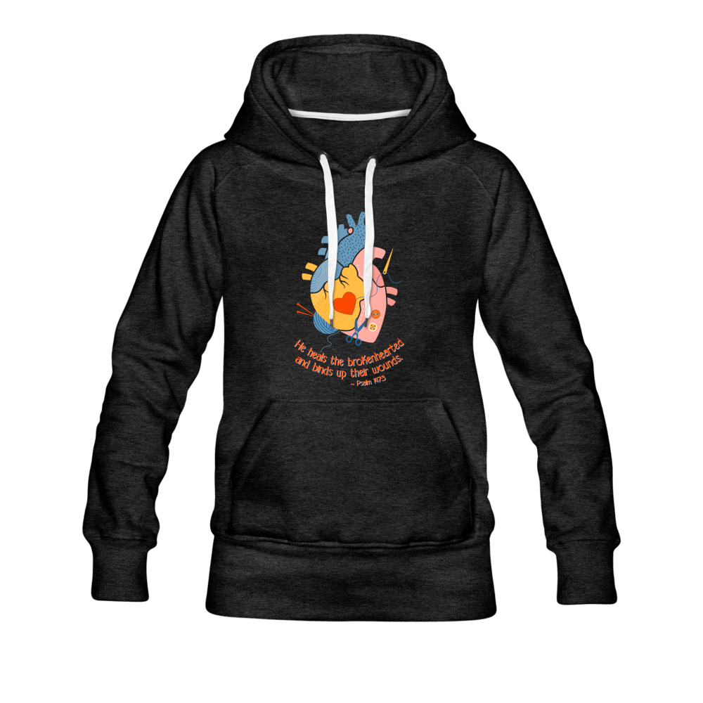 He Heals the Brokenhearted - Women’s Premium Hoodie - charcoal gray