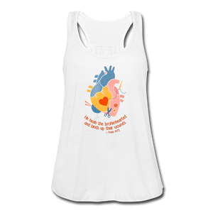 He Heals the Brokenhearted - Women's Flowy Tank Top - white