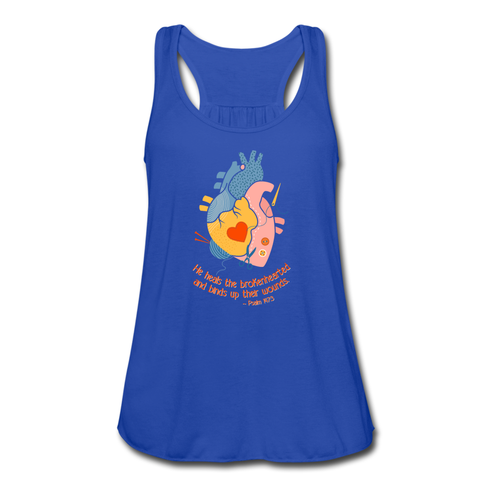 He Heals the Brokenhearted - Women's Flowy Tank Top - royal blue