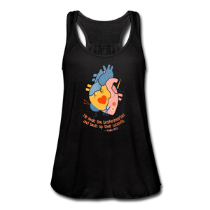 He Heals the Brokenhearted - Women's Flowy Tank Top - black