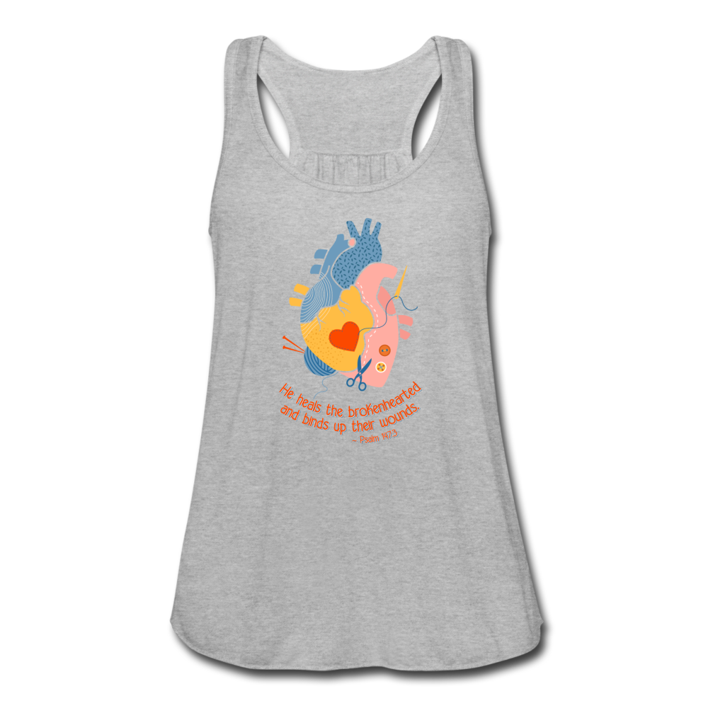 He Heals the Brokenhearted - Women's Flowy Tank Top - heather gray