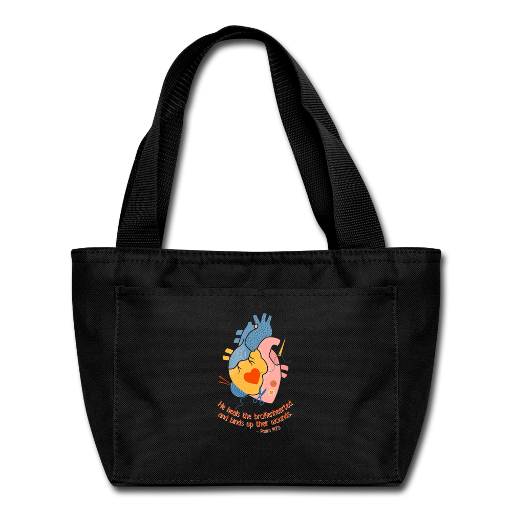 He Heals the Brokenhearted - Lunch Bag - black