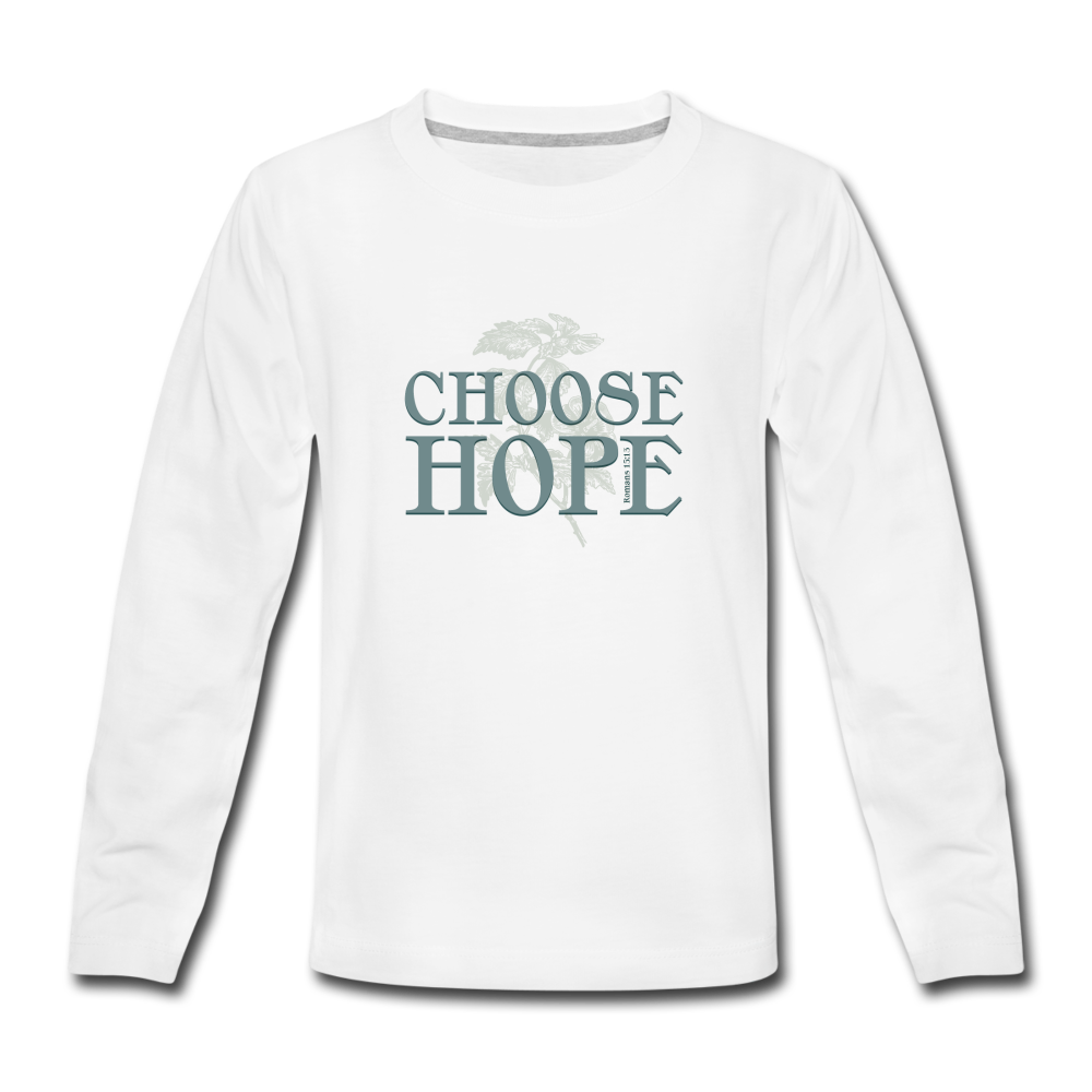 Choose Hope - Kids' Premium Long Sleeve T-Shirt - white