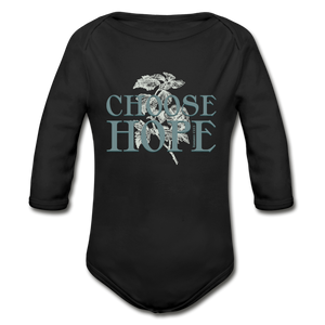 Choose Hope - Organic Long Sleeve Baby Bodysuit - black
