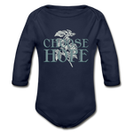 Choose Hope - Organic Long Sleeve Baby Bodysuit - dark navy