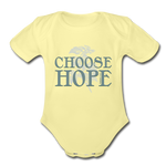 Choose Hope - Organic Short Sleeve Baby Bodysuit - washed yellow