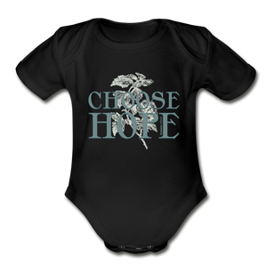 Choose Hope - Organic Short Sleeve Baby Bodysuit - black
