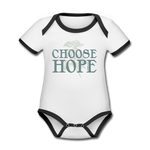 Choose Hope - Organic Contrast Short Sleeve Baby Bodysuit - white/black