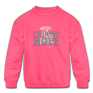 Choose Hope - Kids' Crewneck Sweatshirt - neon pink