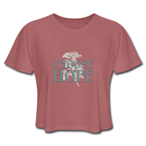 Choose Hope - Women's Cropped T-Shirt - mauve
