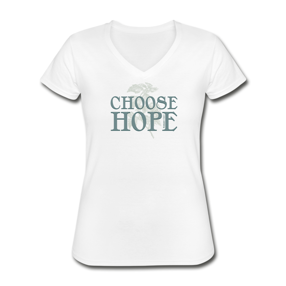 Choose Hope - Women's V-Neck T-Shirt - white