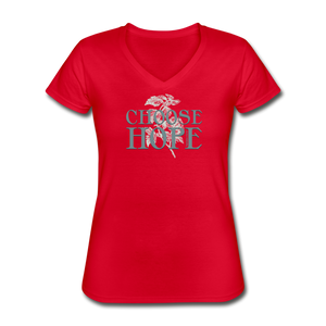 Choose Hope - Women's V-Neck T-Shirt - red
