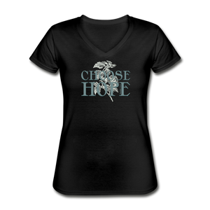 Choose Hope - Women's V-Neck T-Shirt - black