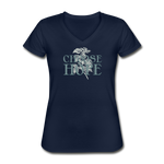 Choose Hope - Women's V-Neck T-Shirt - navy