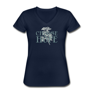 Choose Hope - Women's V-Neck T-Shirt - navy