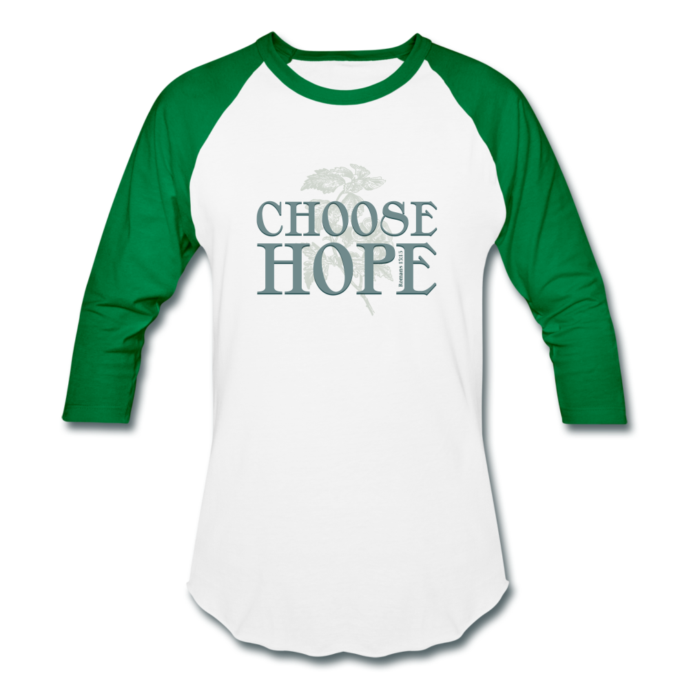 Choose Hope - Baseball T-Shirt - white/kelly green