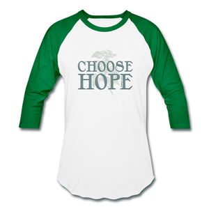 Choose Hope - Baseball T-Shirt - white/kelly green