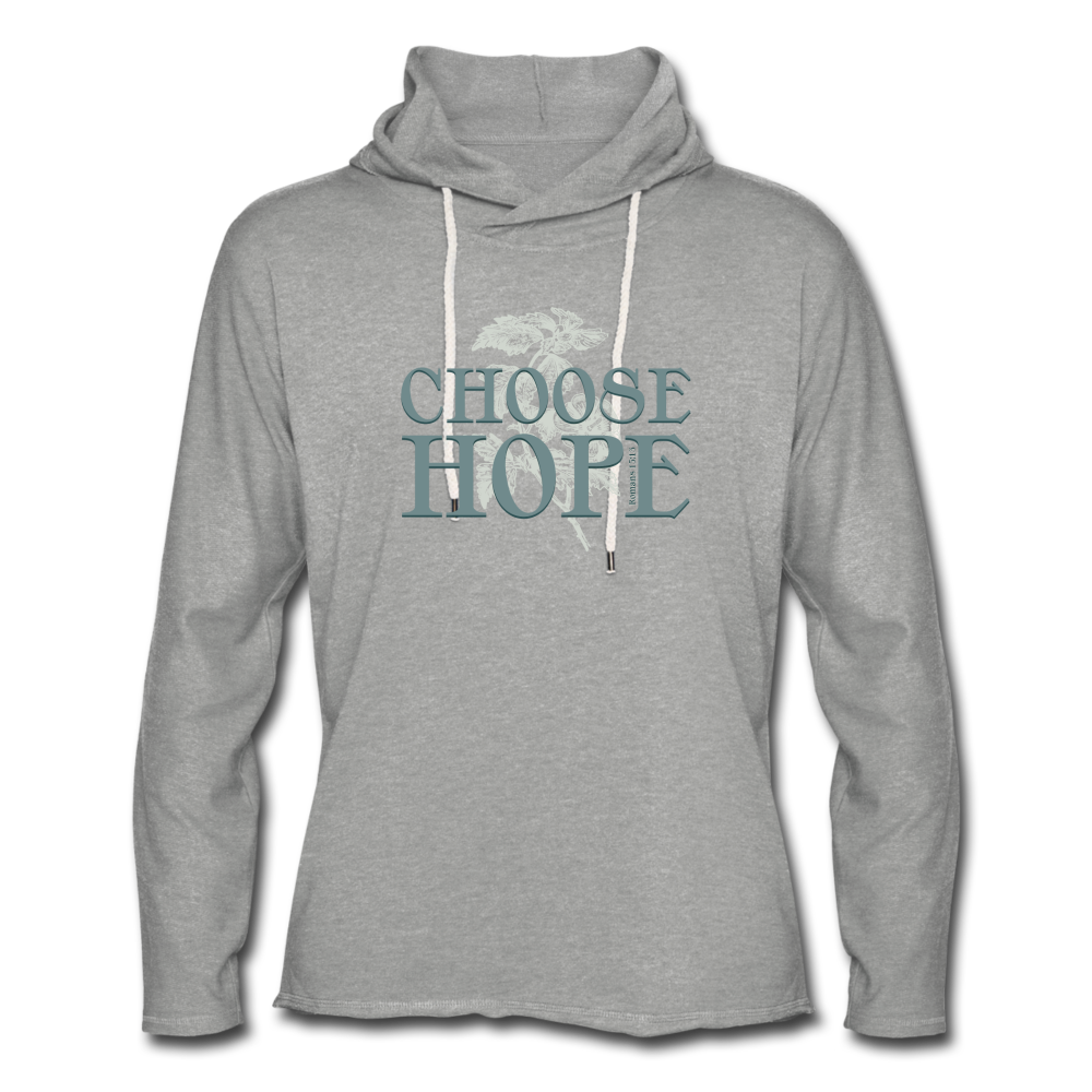 Choose Hope - Unisex Lightweight Terry Hoodie - heather gray