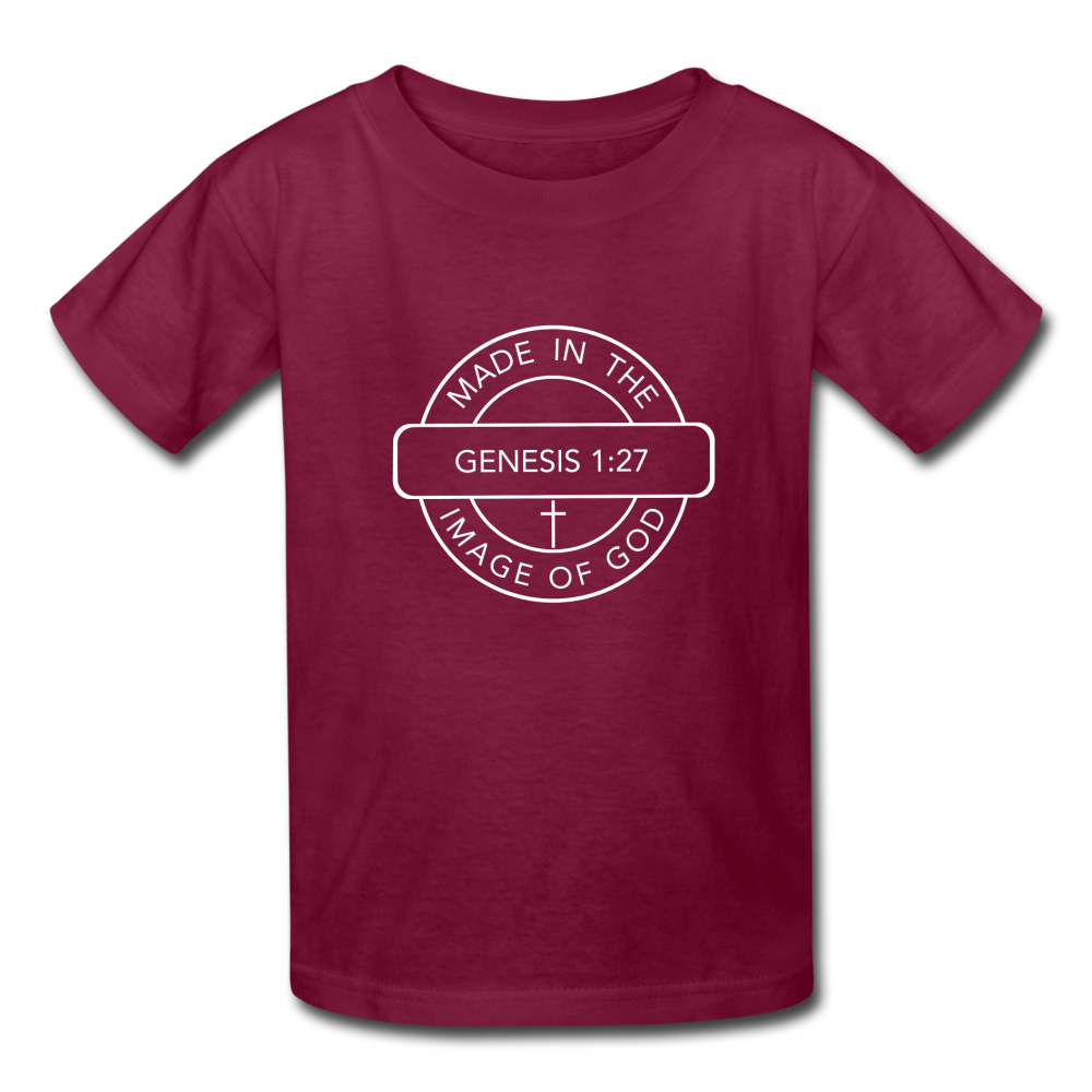 Made in the Image of God - Kids' T-Shirt - burgundy